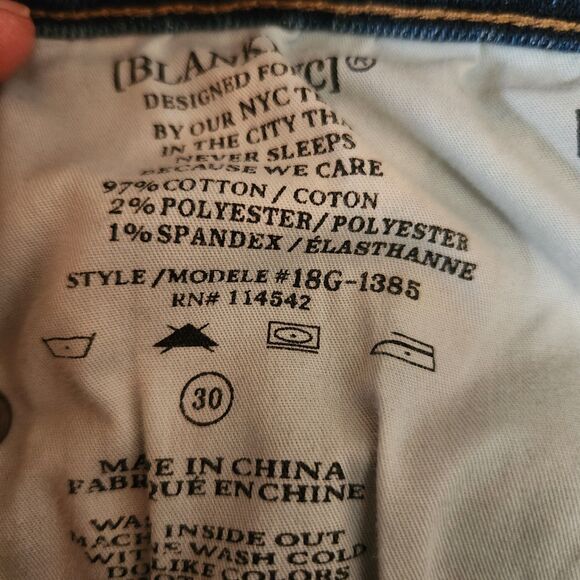 Blank NYC Crop Girlfriend Jeans, Medium Blue, Distressed, Sz 30 - Picture 10 of 10